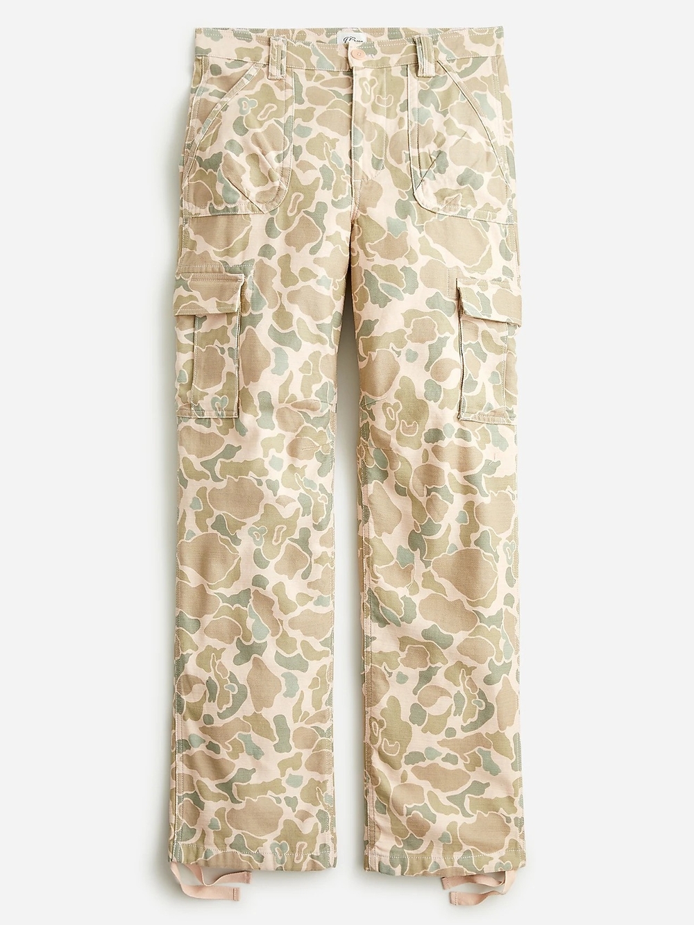 J. Crew Cinched Hem Cargo Pants Beige & Sage Camo Size 26